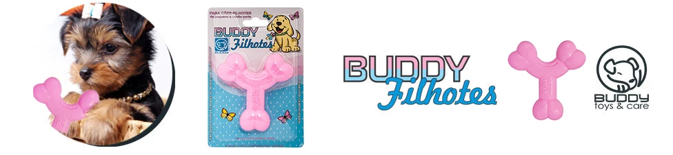 Brinquedo Ossinho Rosa Buddy Filhotes